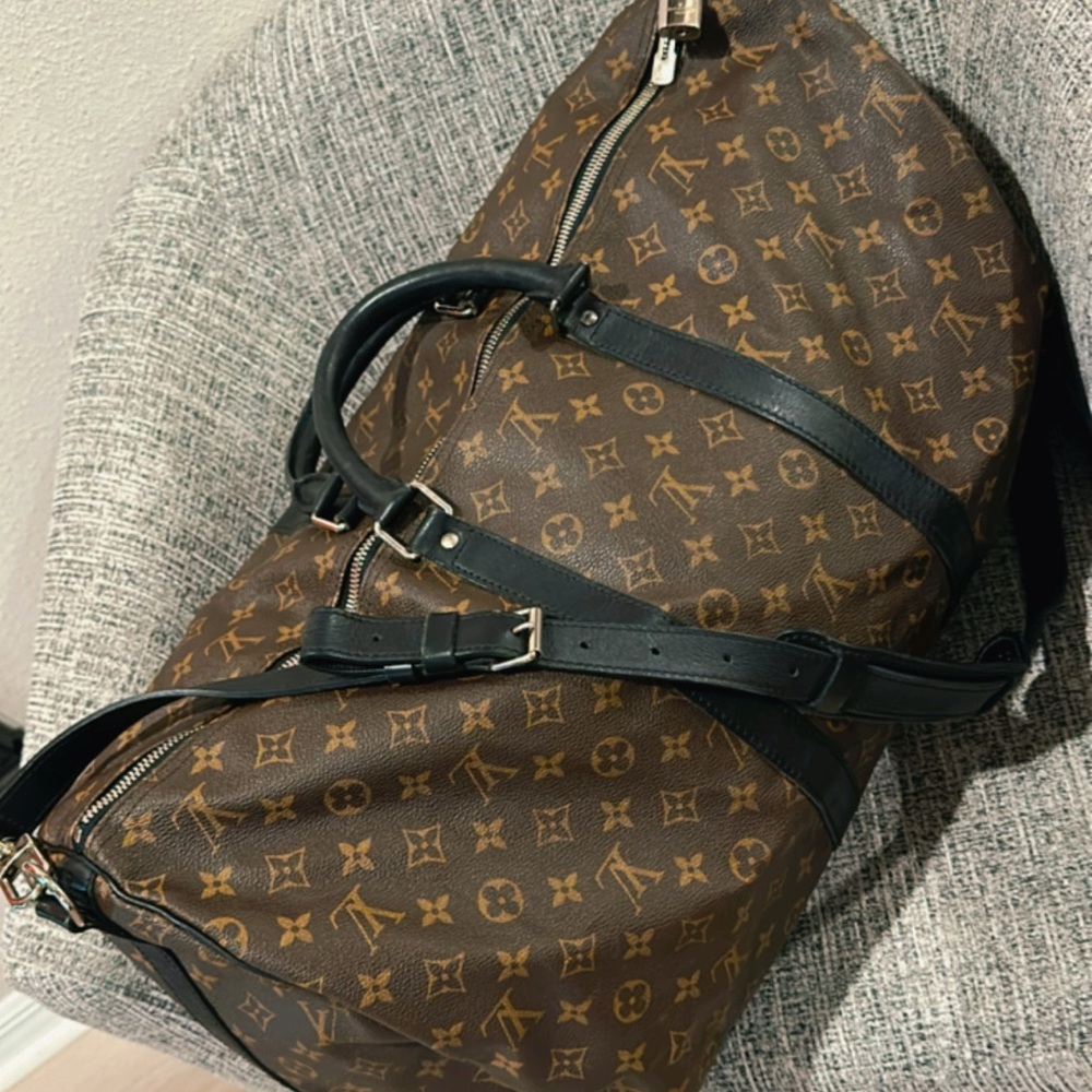 Louis Vuitton Brown and Black Monogram Duffel Bag